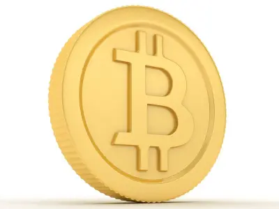 Bitcoin gold coin 3D model