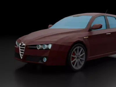 ALFA ROMEO 159 Sportwagon 2006-2011 Low-poly 3D model