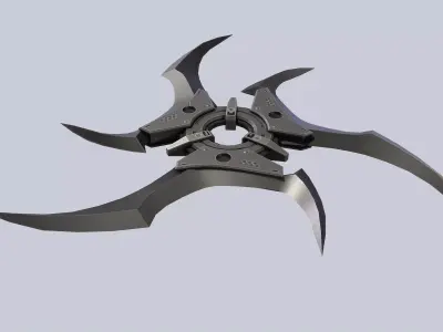 Scifi shuriken Low-poly 3D model