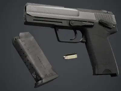 Heckler Koch USP - PBR Texture Low-poly 3D model