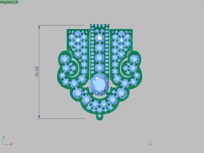 ArtDeco inspired Brooch 3D print model