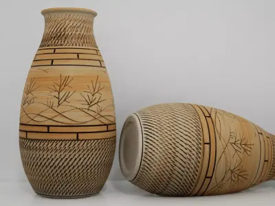 Vase with Dune Aesthetics Free low-poly 3D model