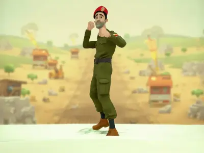 Red Beret Soldier model pack Low-poly 3D model