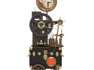 Steampunk clock 3D model