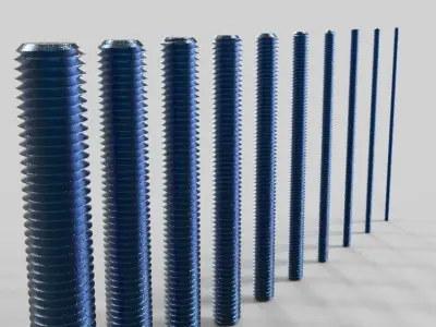 M3 to M20 x 120mm Threaded Bars 3D print model