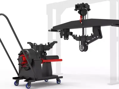Crane Axles 3D model