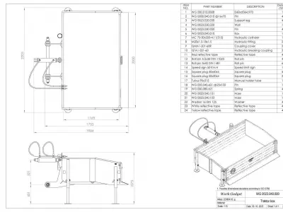 WG 0023 - Transport Box for tractor 3D model