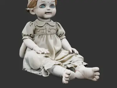 Creepy Victorian Doll Low-poly 3D model