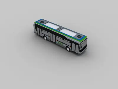 Electric Bus Lowpoly 4 Low-poly 3D model