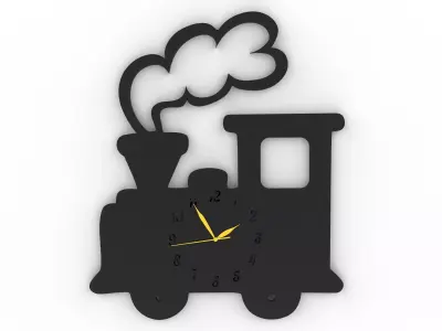 3D Train Wall Clock - Playful and Decorative Design 3D model