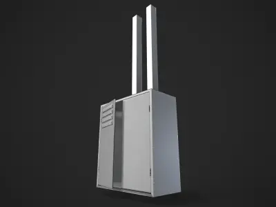 Industrial Fuse Box Low-poly 3D model