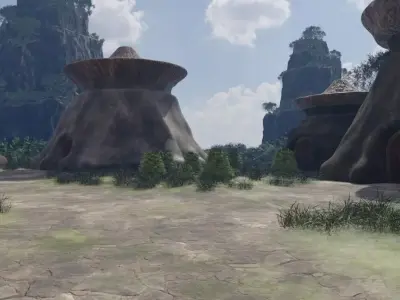 Mystical Village On A Mountain Path 3D model