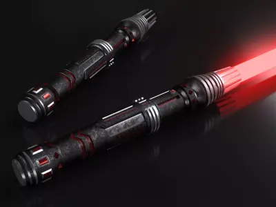LIGHTSABER-DARKSIDE star wars force awakens lightsaber Low-poly 3D model