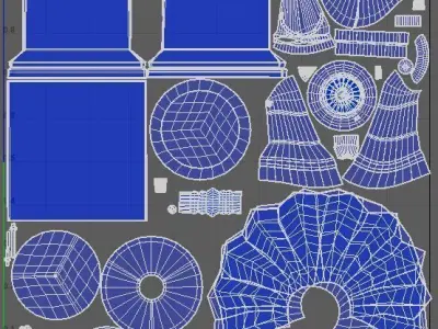 Gramophone 3D - old vintage vinyl record player Low-poly 3D model