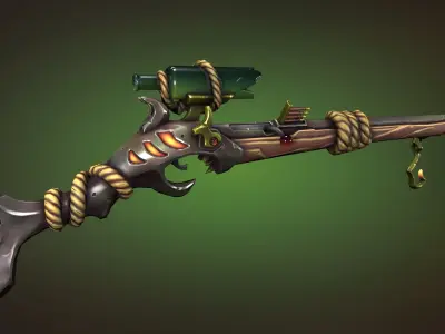 Shark sniper rifle Low-poly 3D model