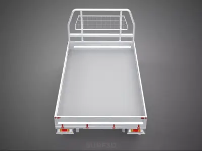 FLAT BED DECK PICKUP TRUCK HEADBOARD STRUCTURE FRAME HEAD RACK 3D model