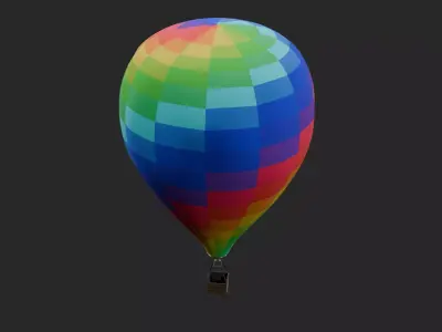 Hot Air Balloon Low-poly 3D model purchase