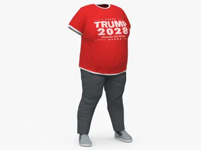 Patriotic TShirt Trump 2028 for the Fat Man 3D model