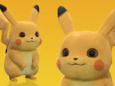 Cartoon Pikachu Character Fur 3D model