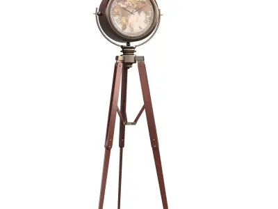 Tripod Antique Clock 3D model