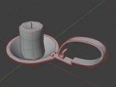 Candle model in metal holder Free 3D model