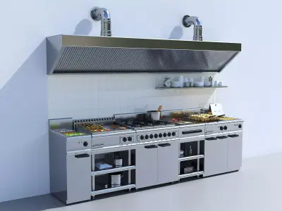 Modular kitchen equipment 1 3D model