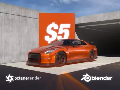Car Tunnel Scene for Blender Cycles and Octane 3D model