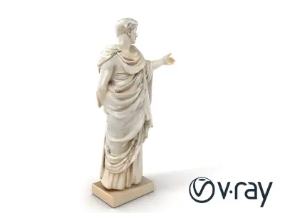 Roman Emperor Statue Toga Sculptural model pack Low-poly 3D model