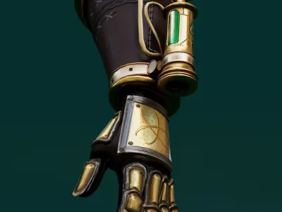 steam punk hand Low-poly 3D model