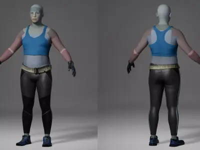 Realistic Sportwear Set for Game Characters Low-poly 3D model