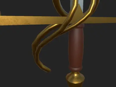 Rapier sword Low-poly 3D model get