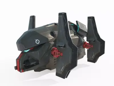 Future Sci-Fi Transport Aircraft 3D model