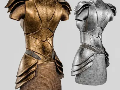 Women Medieval Armor Low-poly 3D model