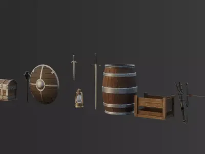 Medieval Starter Pack Low Poly Game Assets Low-poly 3D model