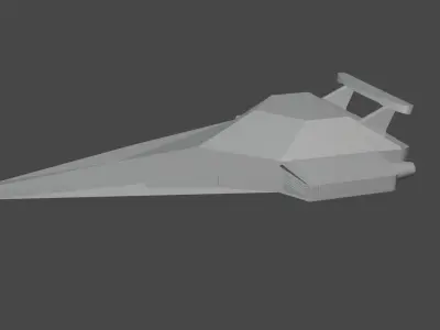Spaceship 01F Low-poly 3D model