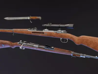 Gewehr 98 Low-poly 3D model