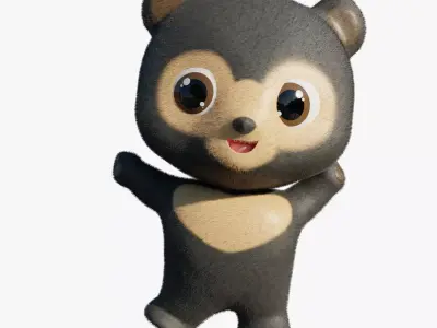 Cute Baby Sun Bear 3D model