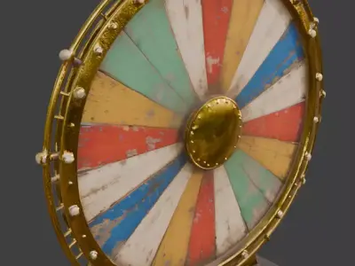 Antique Carnival Fortune Wheel 3D Model Low-poly 3D model