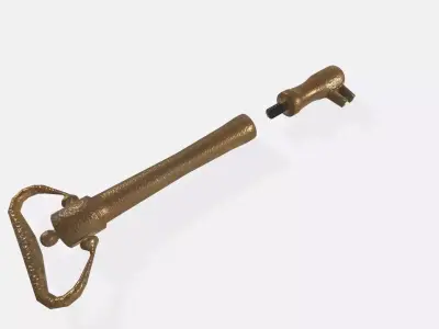 Two-part key Low-poly 3D model