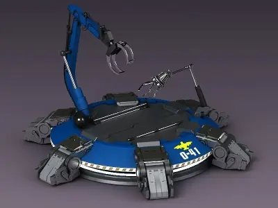 Hi-tech future pit robot robot arm science fiction future lab 3D model