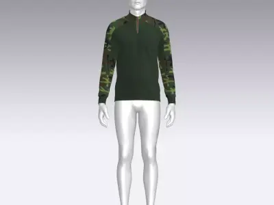 Military T-shirt Low-poly 3D model order
