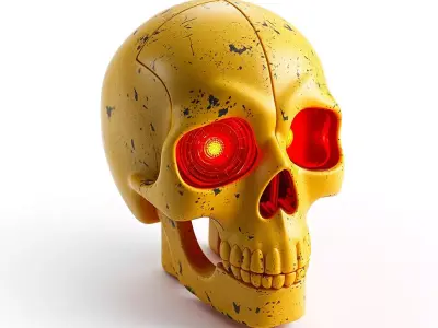 SciFi Robotic Skull 3D Model Low-poly 3D model