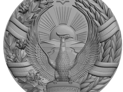 Coat of arms of Uzbekistan 3D print model