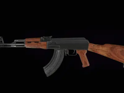 AK-47 Kalashnikov Low-poly 3D model