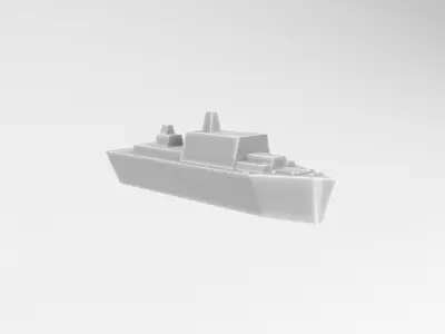 Cartoon Simple Warship v1 009 Low-poly 3D model