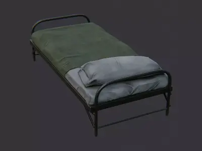 US Army Barracks Bed for Interior Scenes Low-poly 3D model