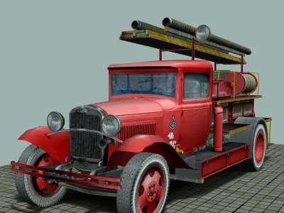 Firetruck PMG-1 Low-poly 3D model