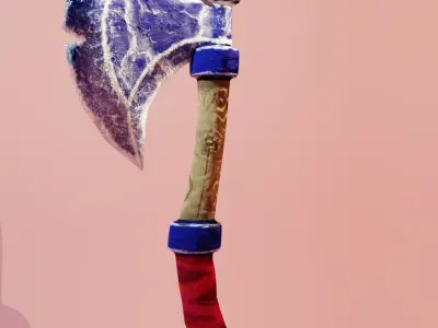 battle axe 3D model 10