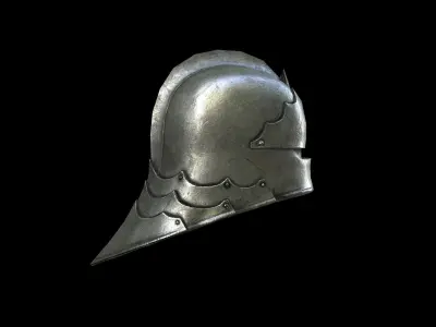 Sallet - Helmet - PBR - Textured Low-poly 3D model