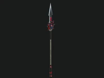 Fantasy Spear Glow 09 Game-Ready with PBR Textures Included Low-poly 3D model